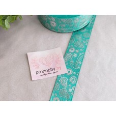 Лента репсовая 25 мм с тиснением "Огурцы"